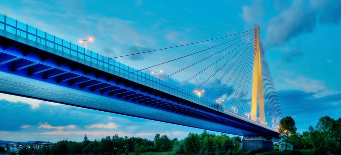 Evening Serenity: The Raiffeisen Bridge in Neuwied, Germany