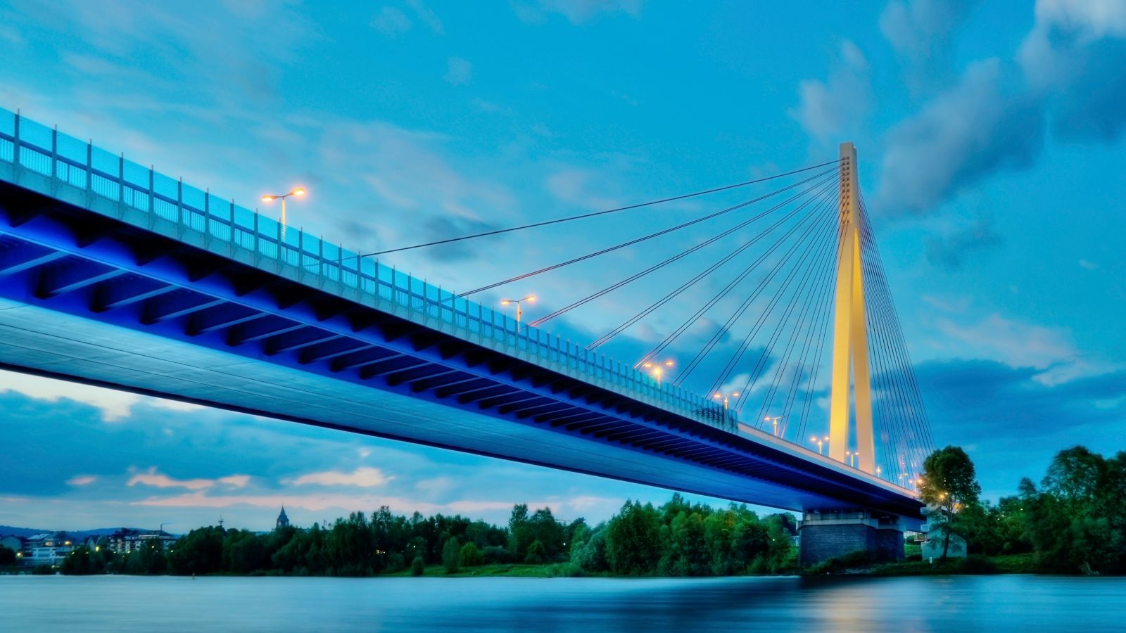 Evening Serenity: The Raiffeisen Bridge in Neuwied, Germany