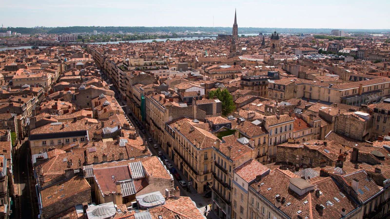 Bordeaux Cityscape: Overhead of Buildings and Streets
