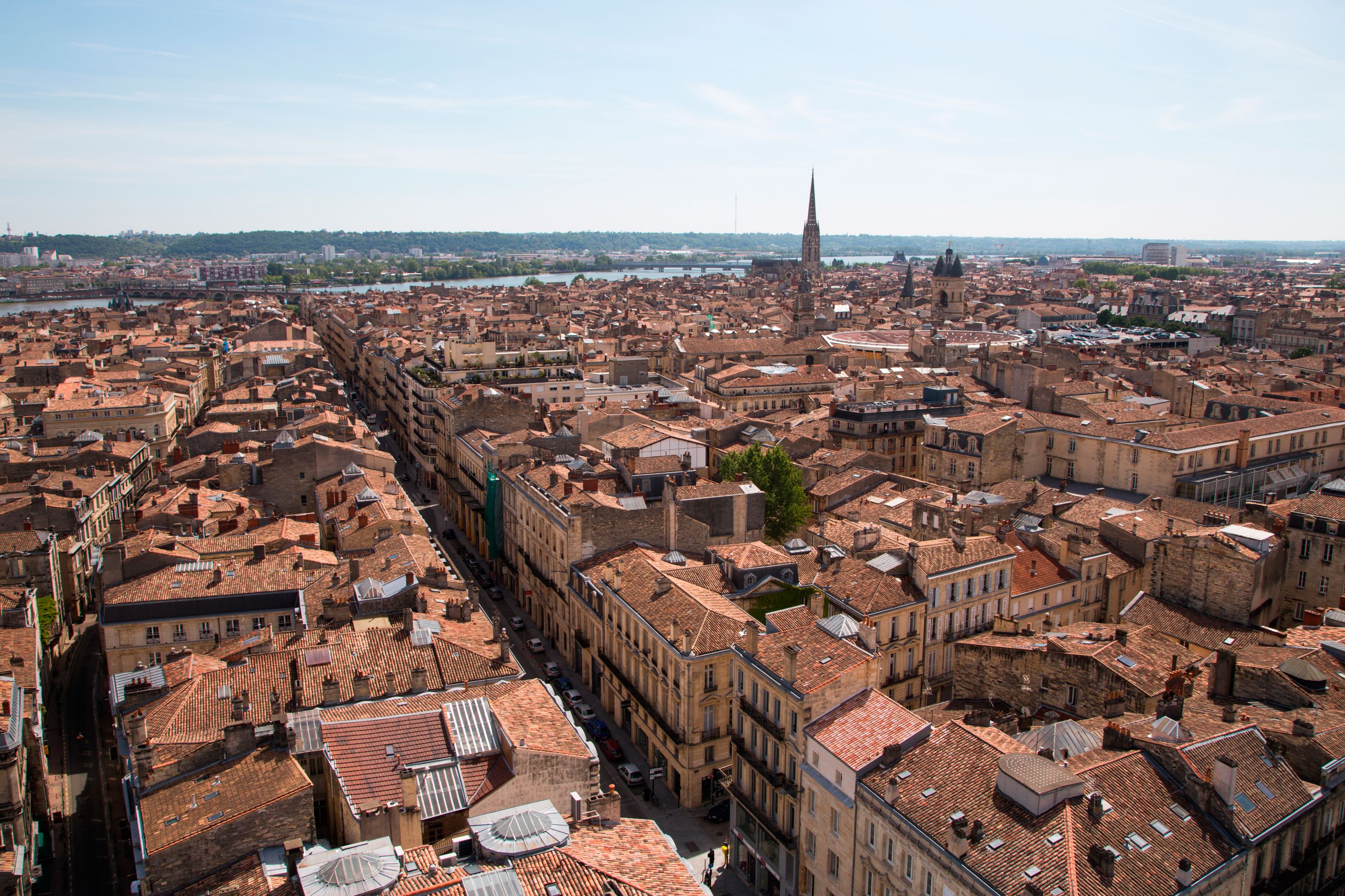 Bordeaux Cityscape: Overhead of Buildings and Streets