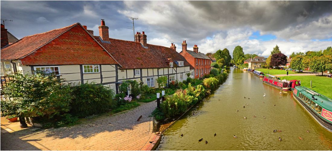 Charming Canal Scene in Hungerford, Berkshire