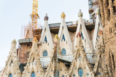 The colourful fruit-topped towers of Gaudí's Sagrada Familia in Barcelona