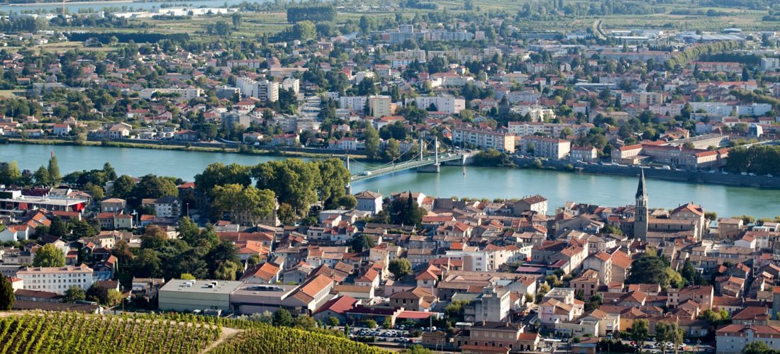 Panoramic View of City of Tain l'hermitage