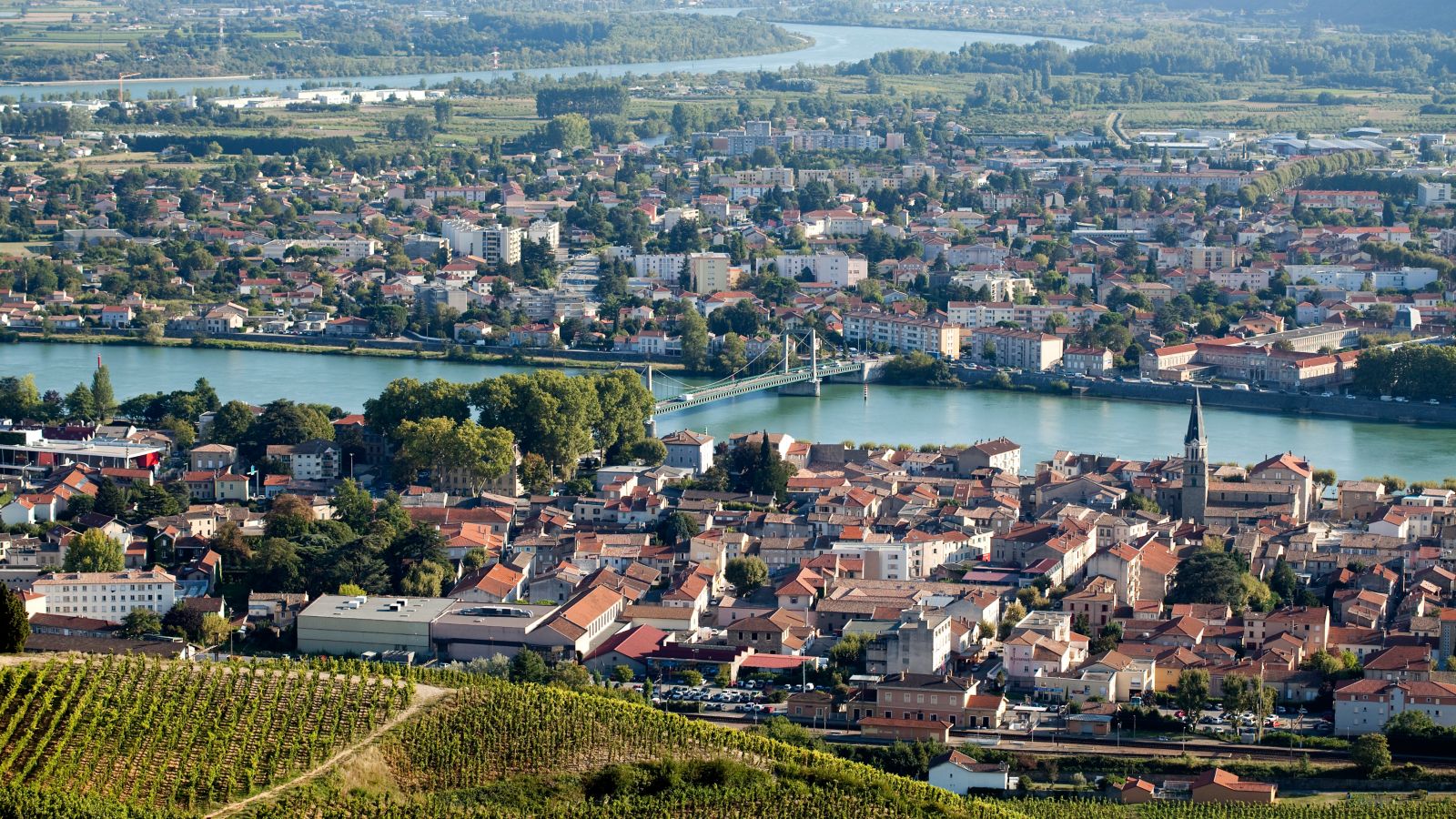 Panoramic View of City of Tain l'hermitage