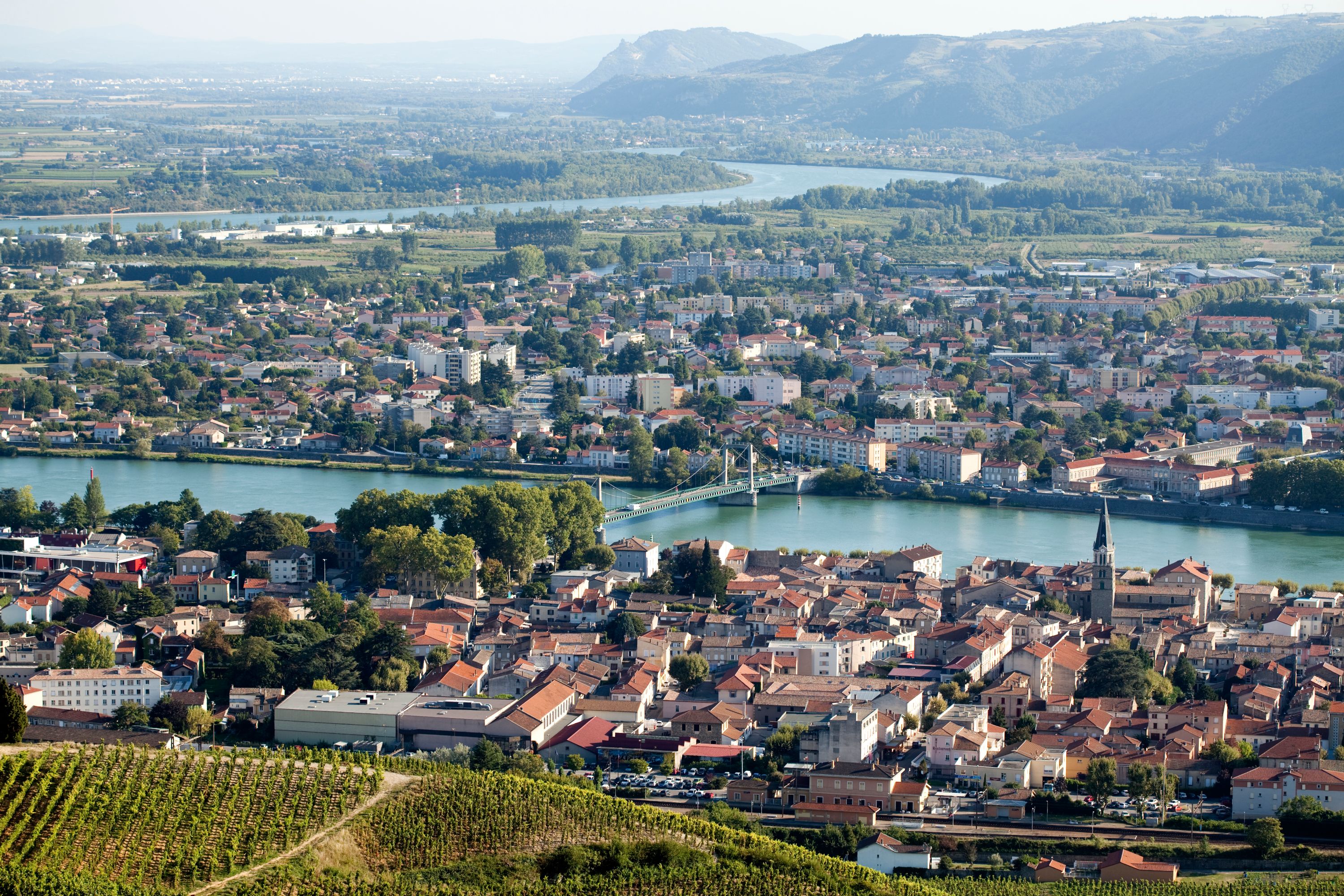 Panoramic View of City of Tain l'hermitage