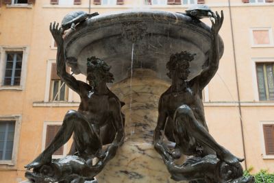 Fontana delle Tartughe, with turtles, in the Jewish Ghetto in Rome, Italy