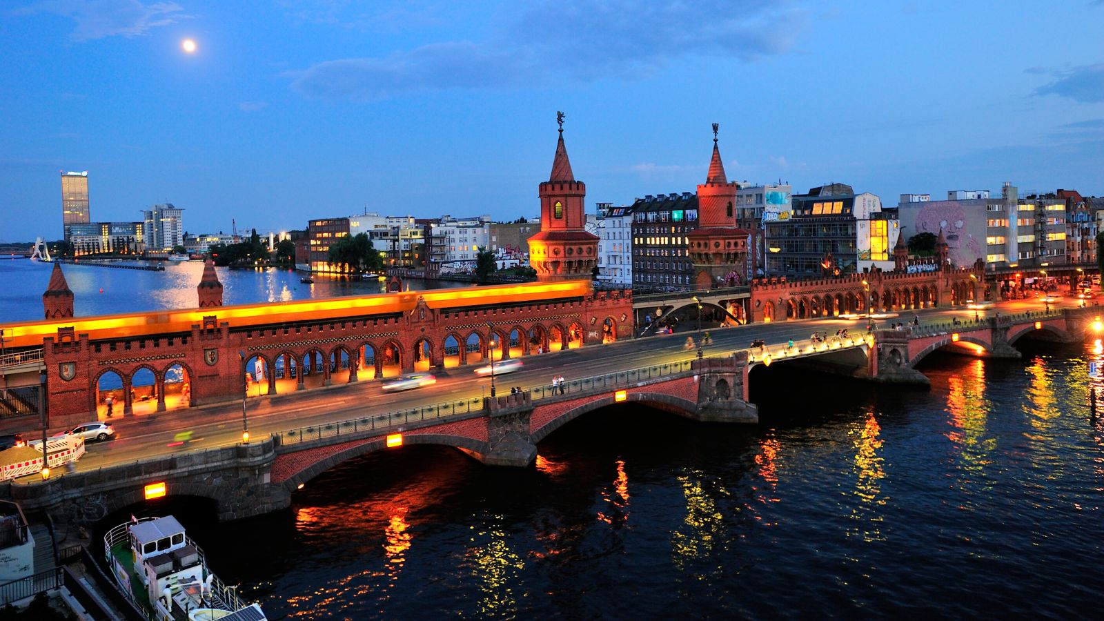 Oberbaum Bridge: Twilight Over Friedrichshain-Kreuzberg