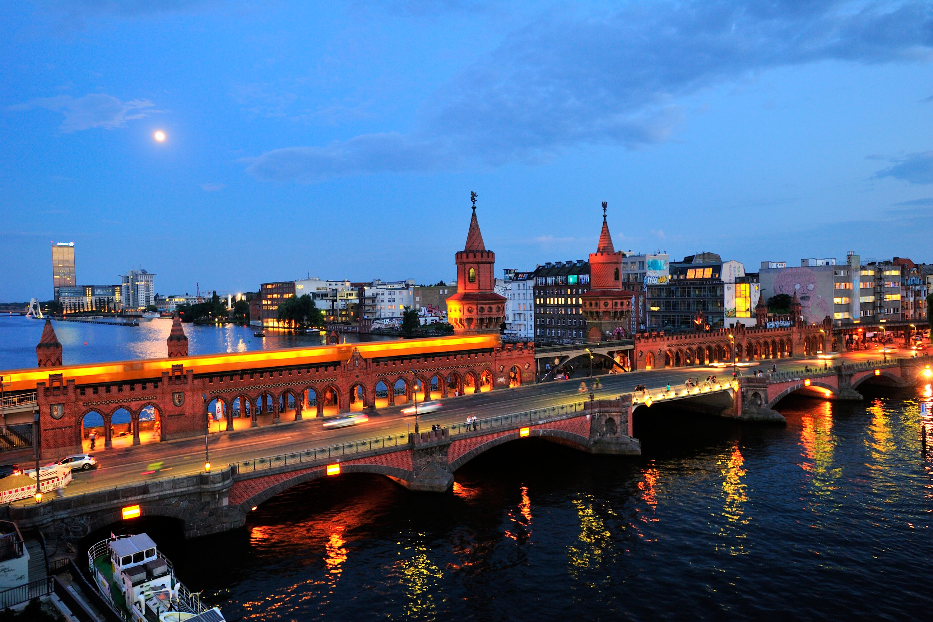 Oberbaum Bridge: Twilight Over Friedrichshain-Kreuzberg