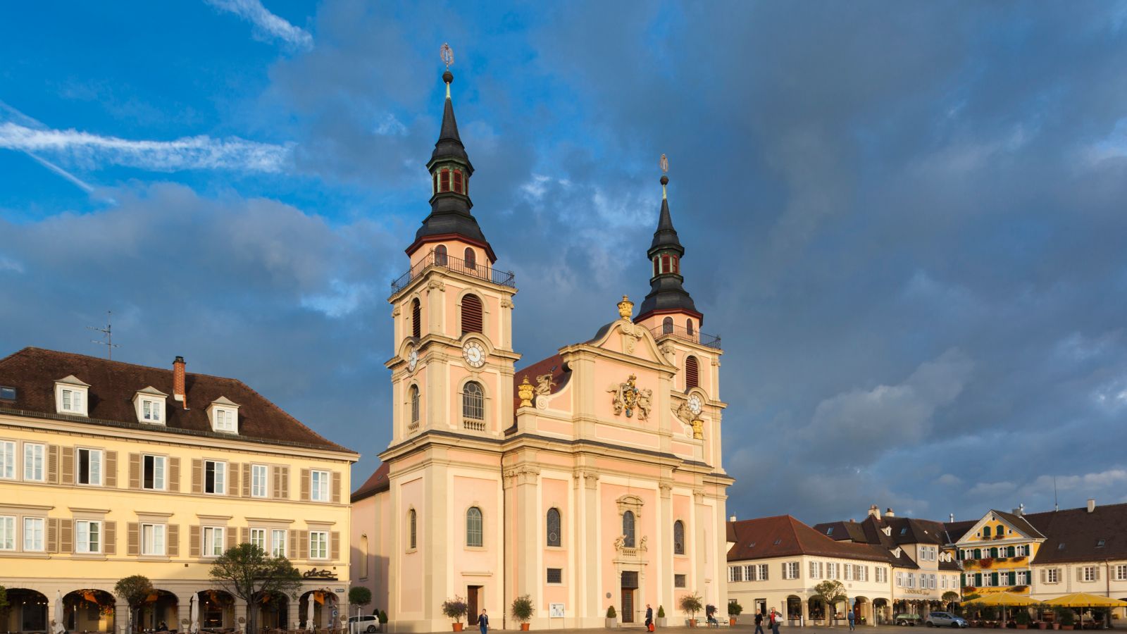 Dawn in Ludwigsburg, Germany: A View of the Statdtkirche Church