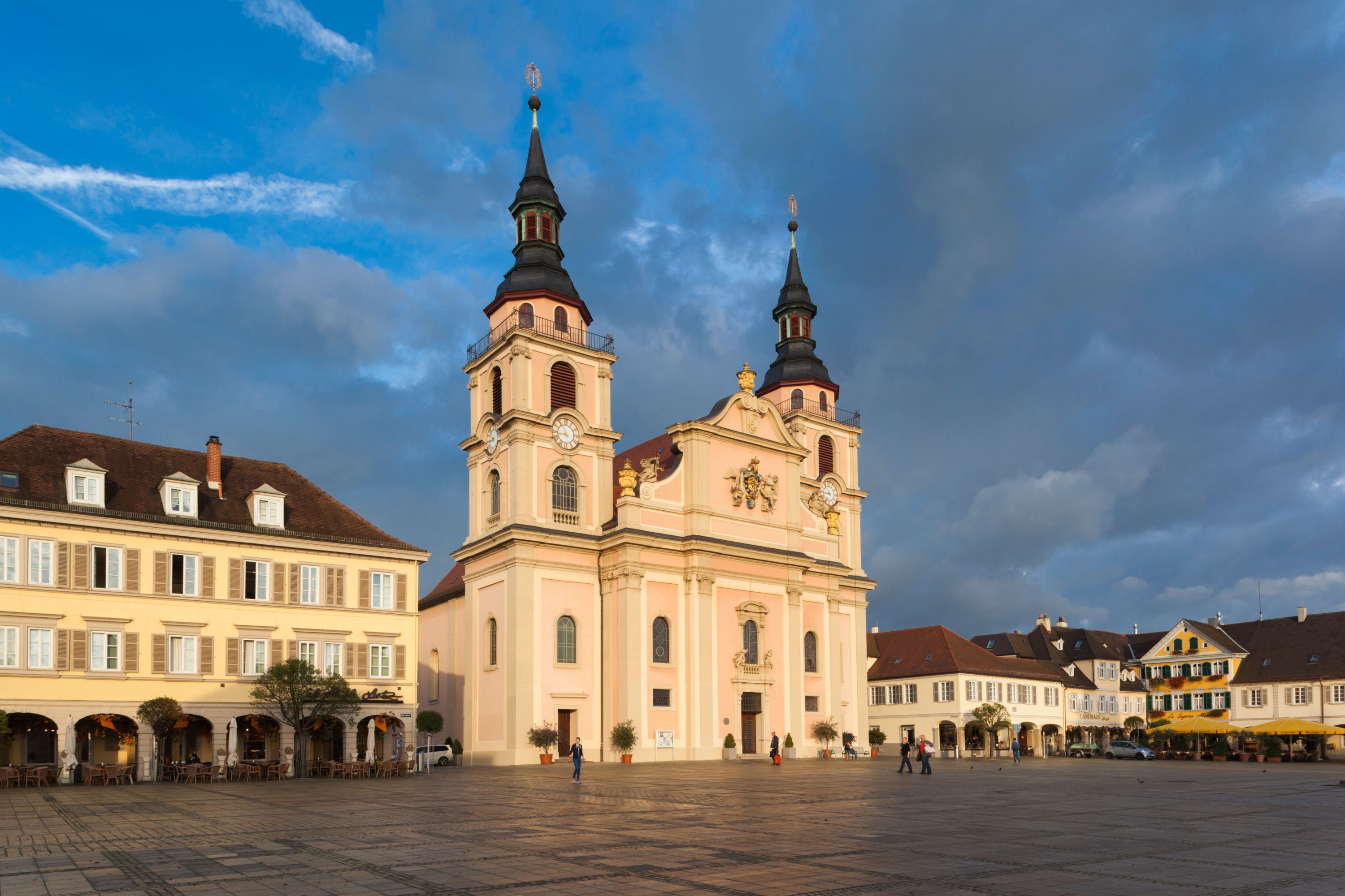 Dawn in Ludwigsburg, Germany: A View of the Statdtkirche Church