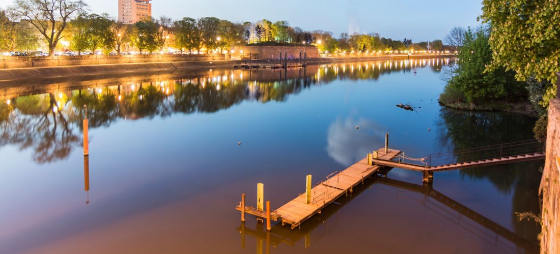 Twilight Serenity on the Moselle River, Thionville