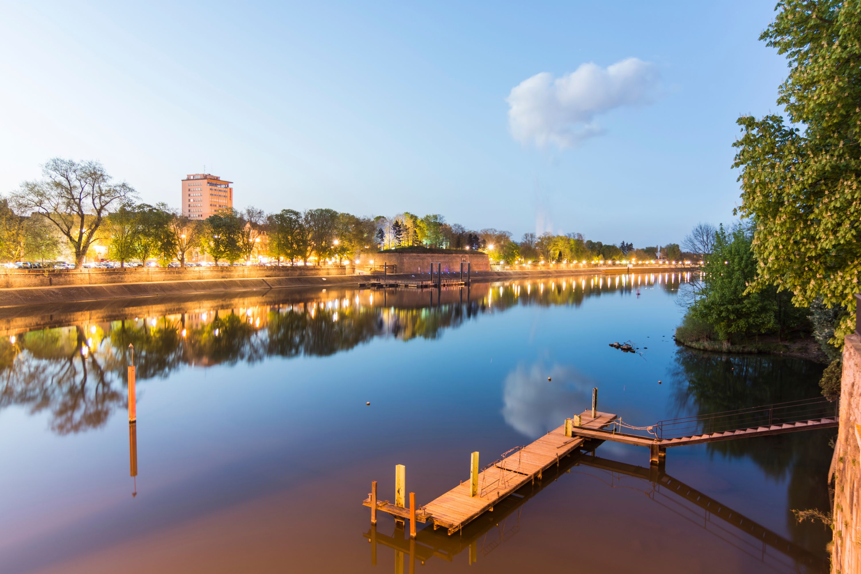 Twilight Serenity on the Moselle River, Thionville