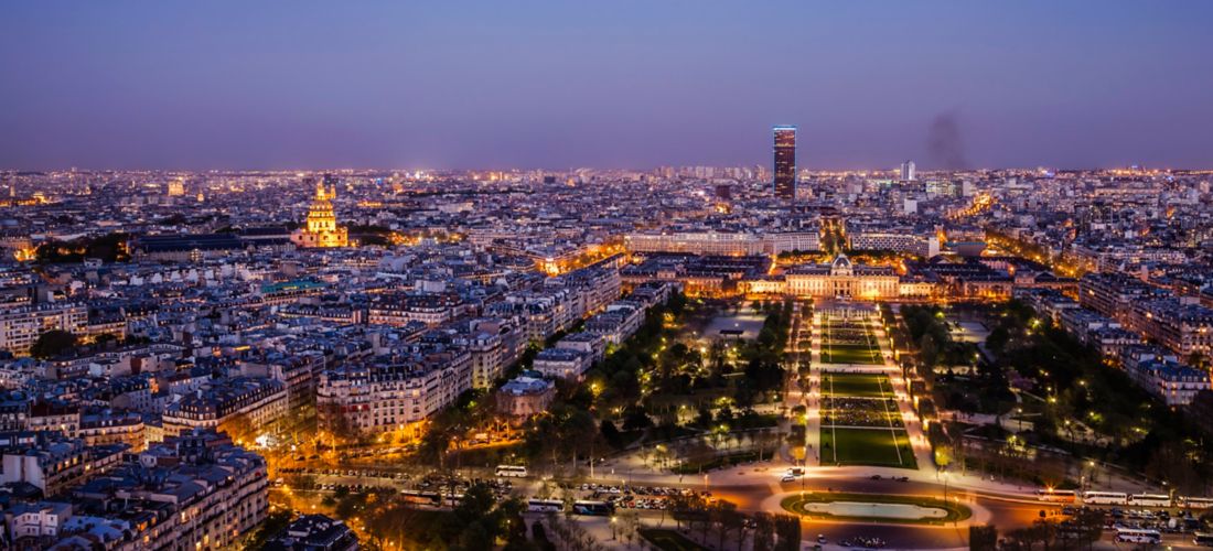 Paris by night: City of Lights under the Full Moon