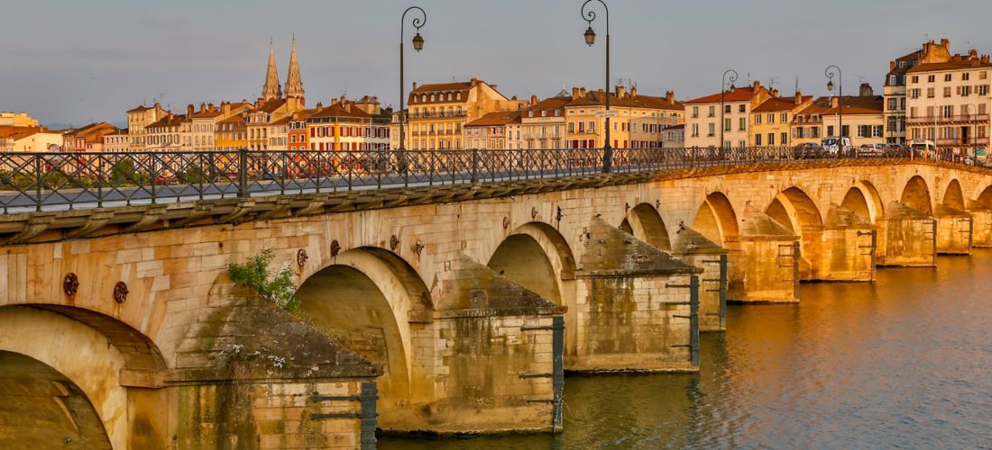Golden Hour at the Rhone River Bridge in Macon