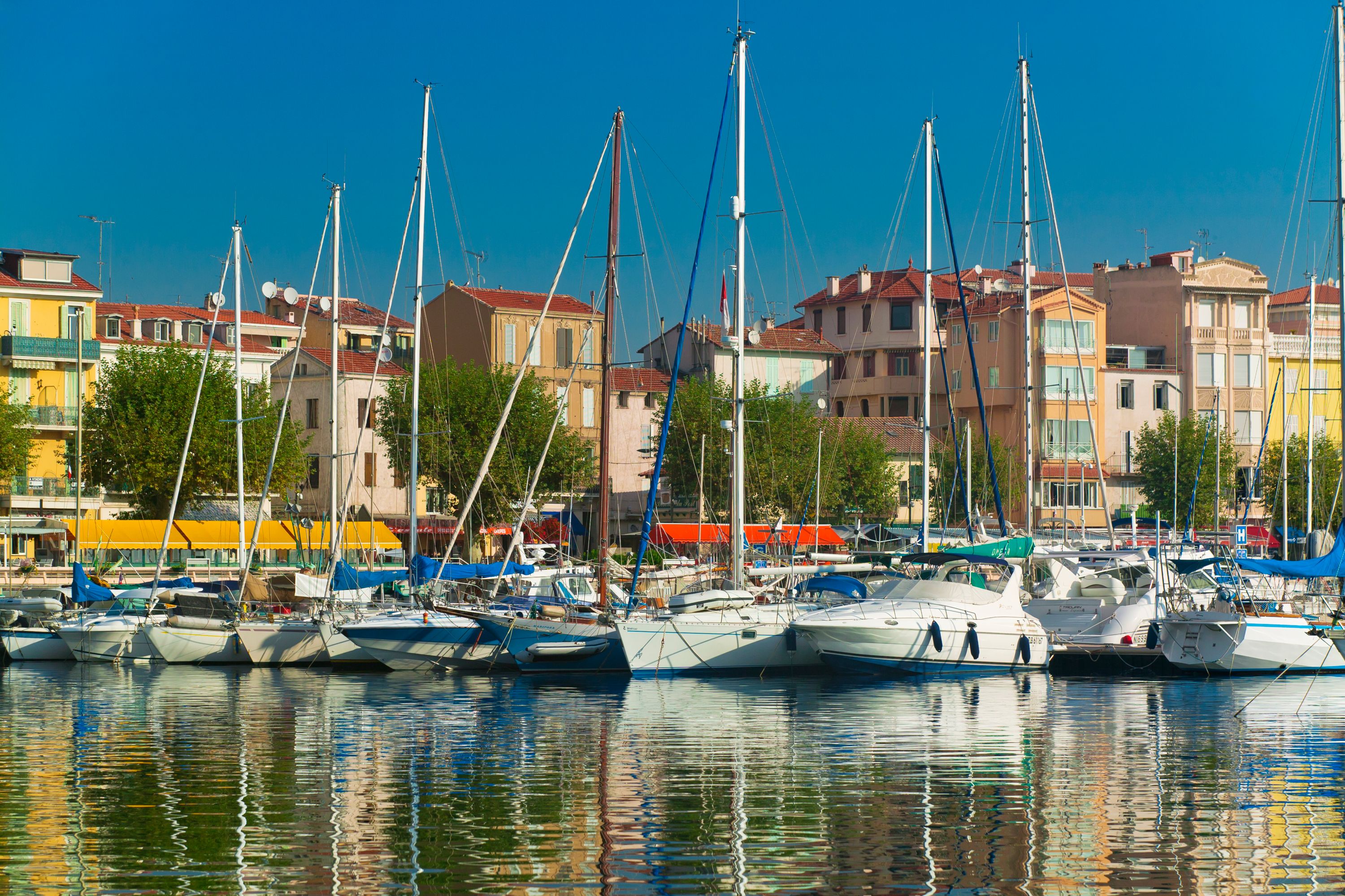 Sunny Harbor Scene in Golfe-Juan, French Riviera