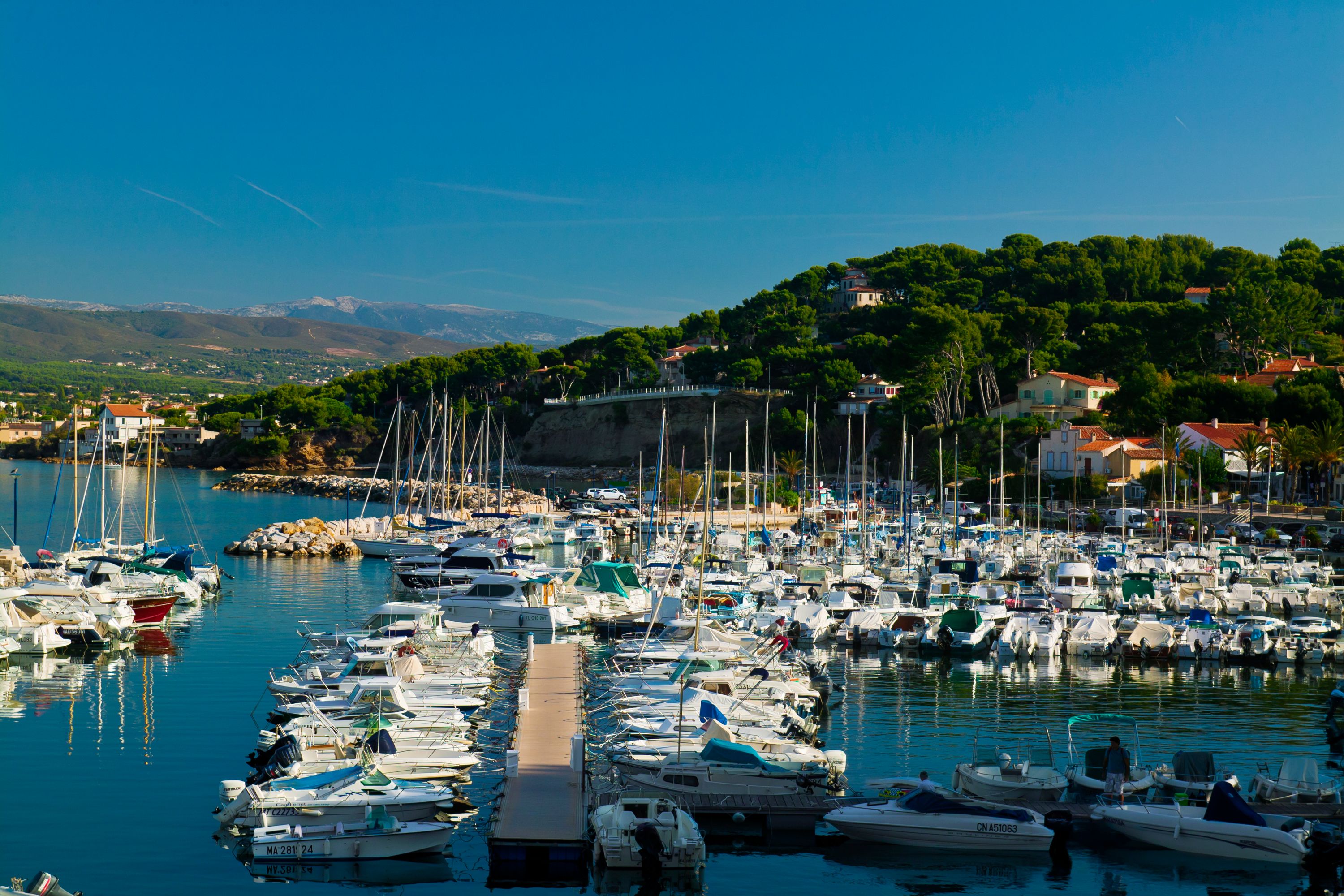 Sunny Harbor Scene in La Madrague, Provence