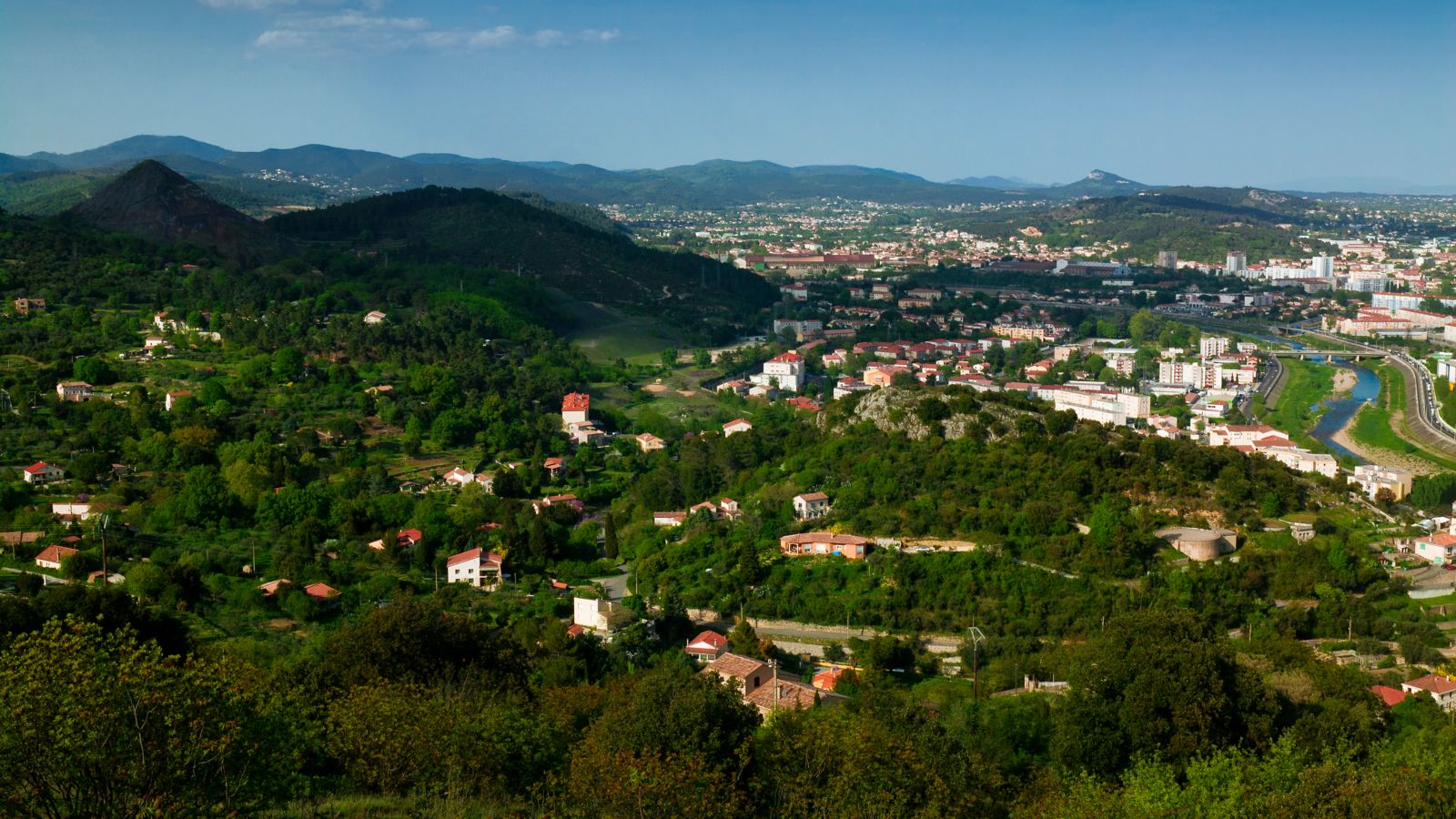 Panoramic View of Ales, Cevennes, Gard, France