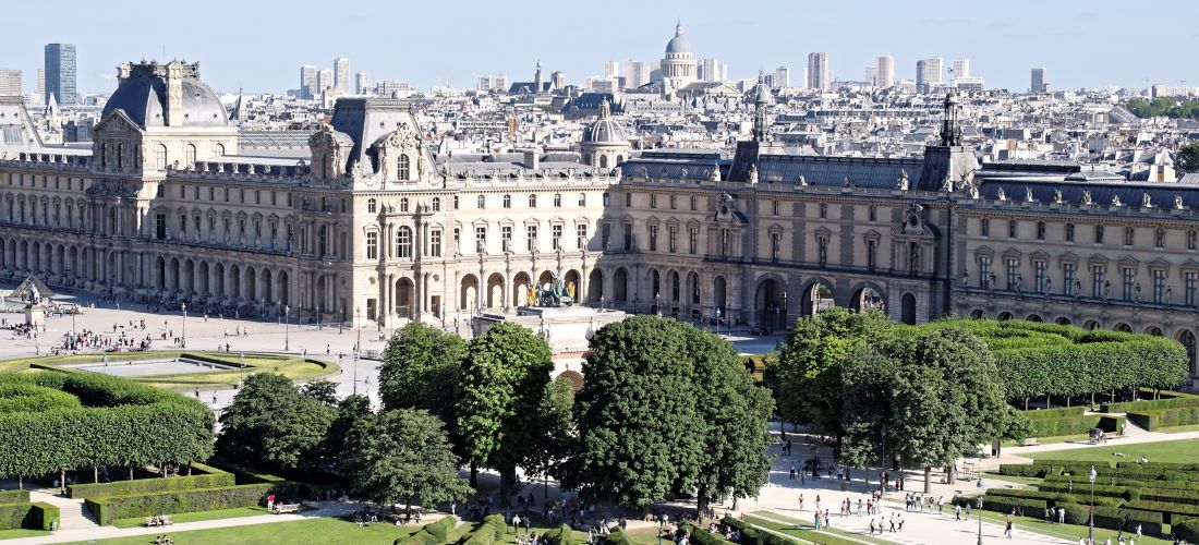Summer Day at the Louvre and TUILERIES garden in PARIS