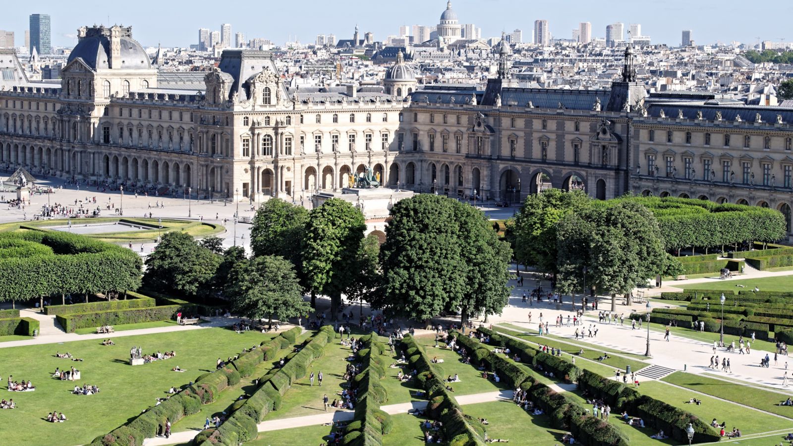 Summer Day at the Louvre and TUILERIES garden in PARIS