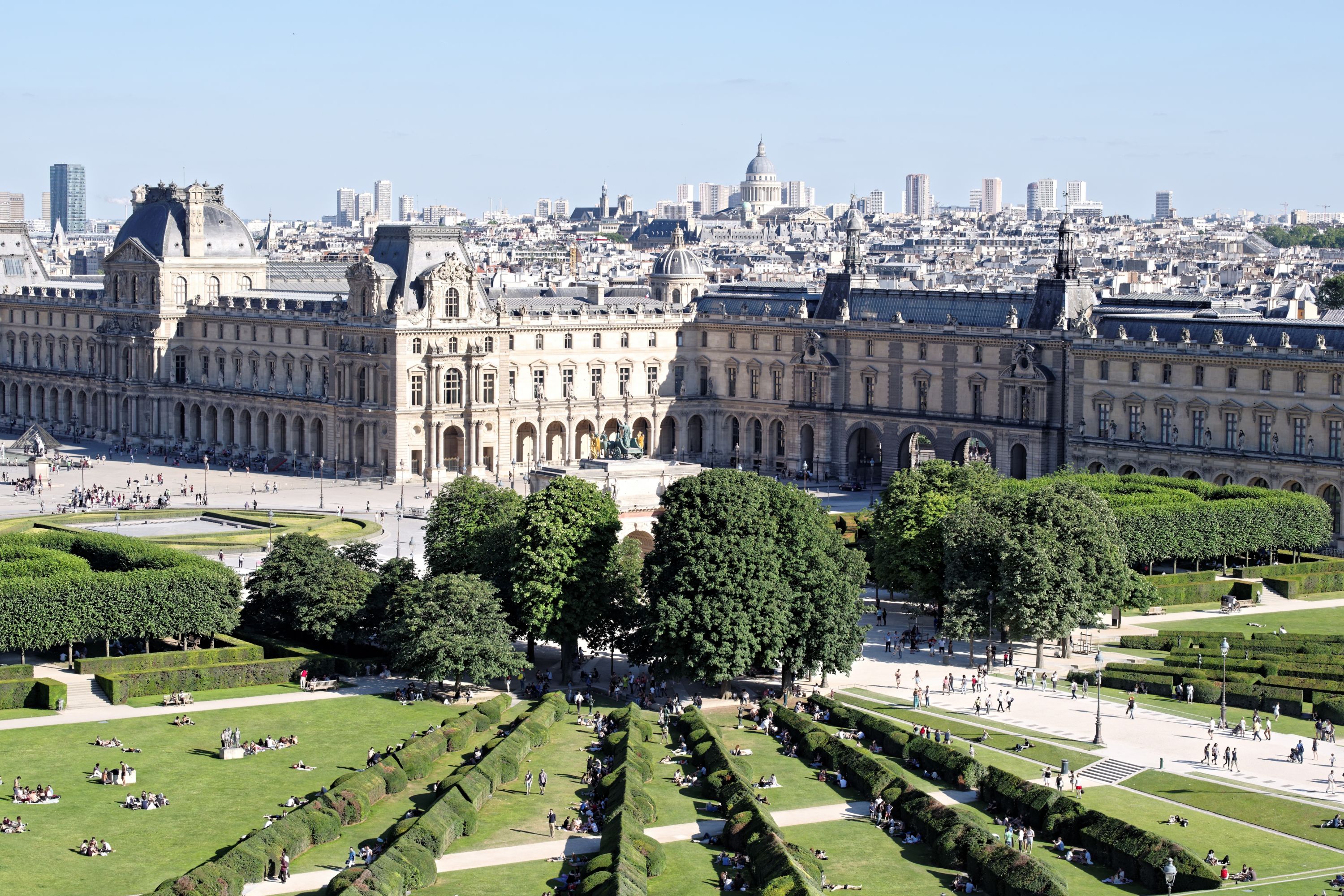 Summer Day at the Louvre and TUILERIES garden in PARIS