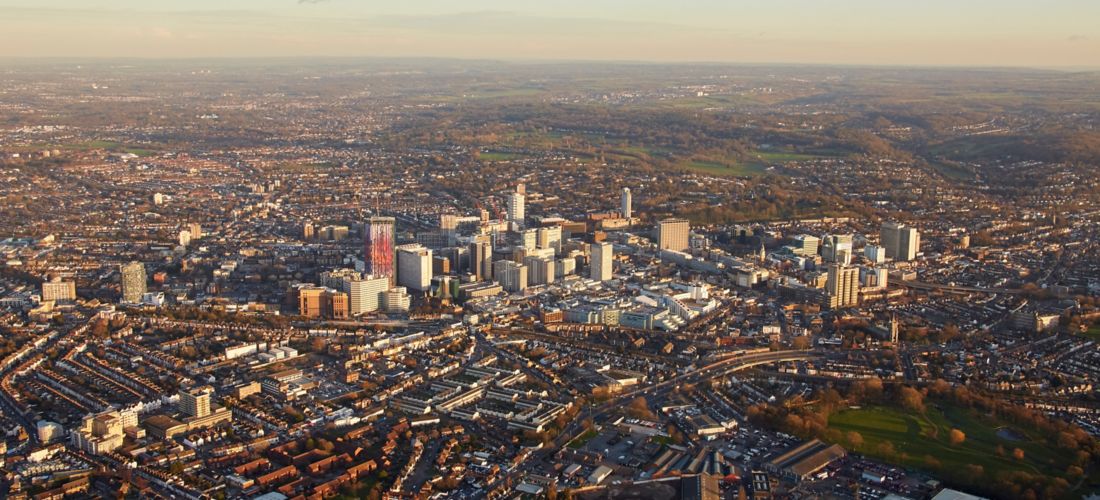 Croydon Skyline, CR0, CR9, UK: Aerial View East
