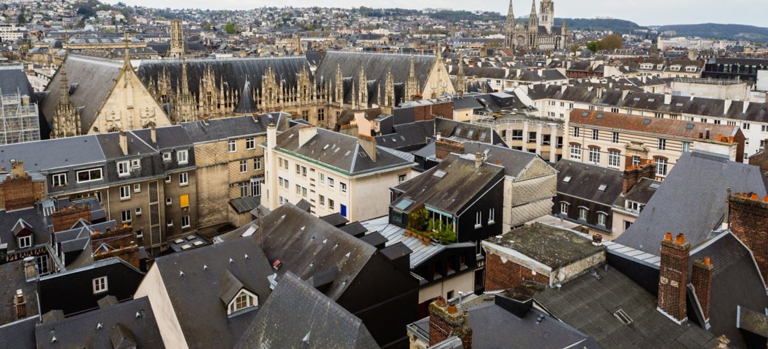 Rouen Skyline: A Cloudy Day in France