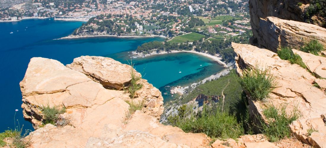 View over coast from Cap Canaille, Cassis, France