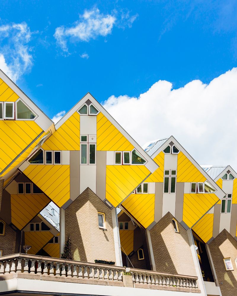 Yellow cubic houses in Rotterdam, Netherlands