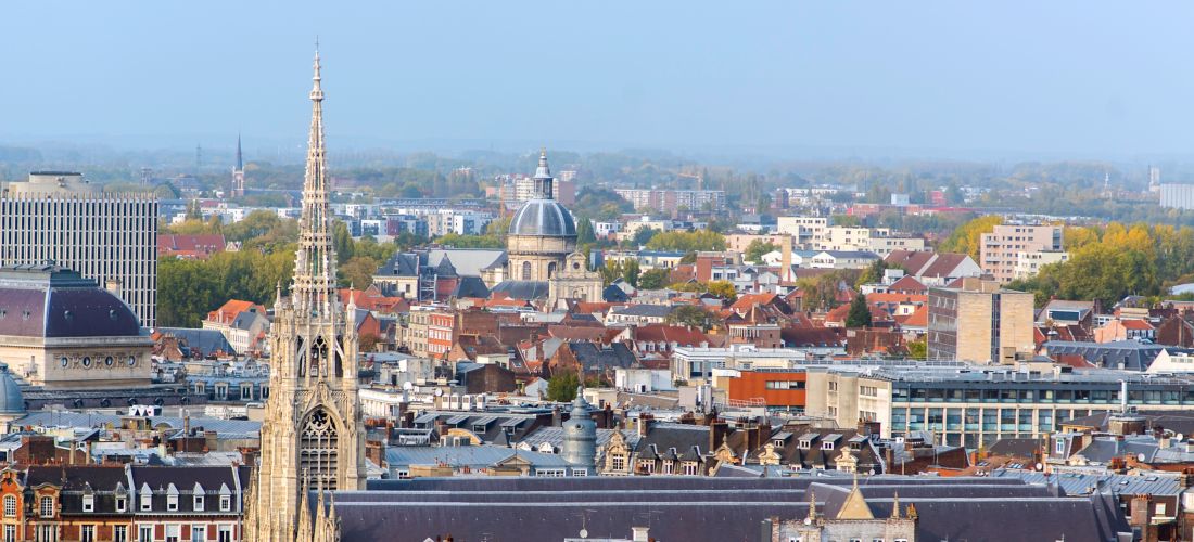 Lille Cityscape: St-Maurice Church Amidst a Sea of Rooftops