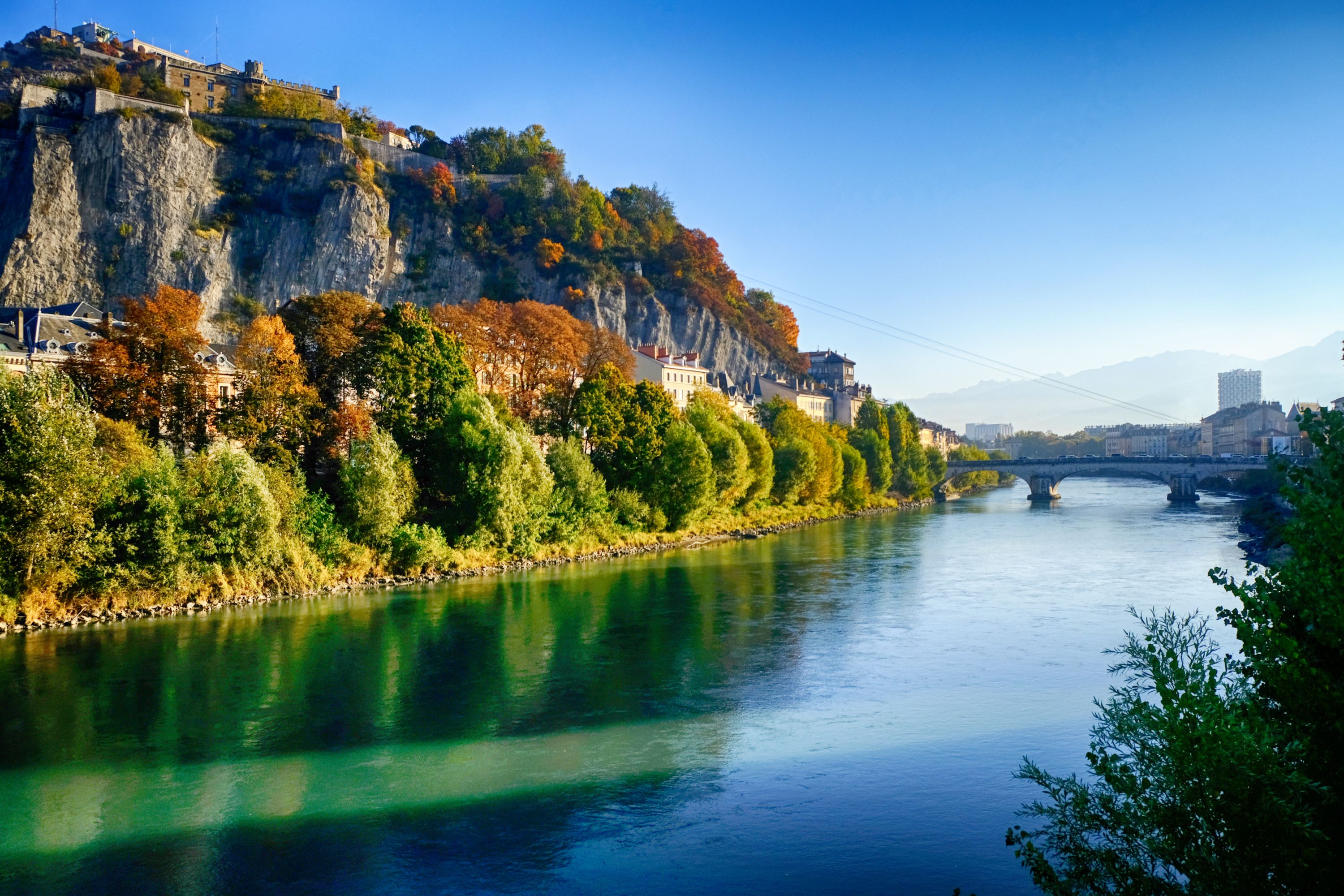 Autumnal Grenoble: Cityscape by the Isere River