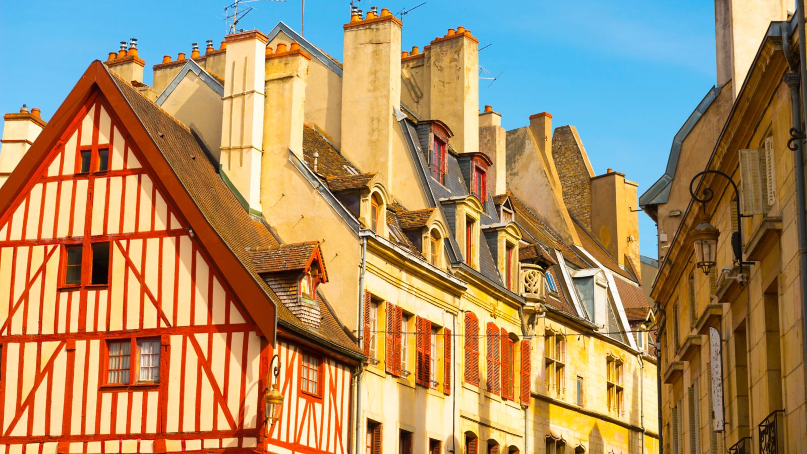 Sunny Day in Dijon's Old Town
