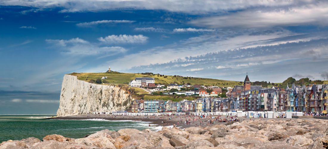 Summer Day in Mers-les-Bains, a Seaside Resort on the English Channel
