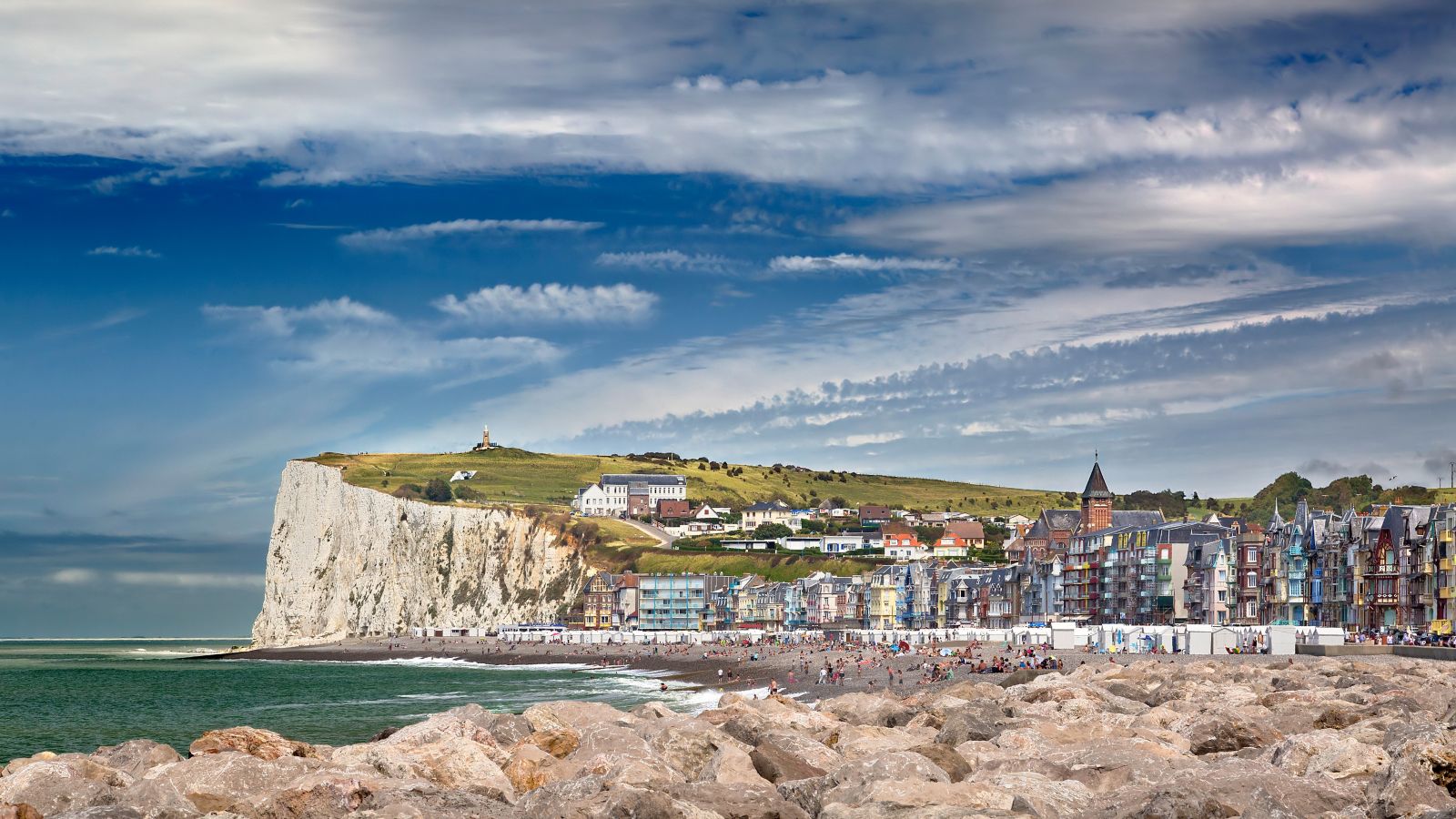 Summer Day in Mers-les-Bains, a Seaside Resort on the English Channel