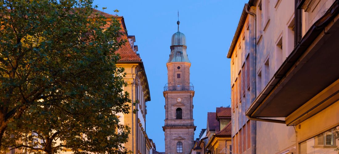 Evening Charm: Huguenot Church on Einhornstrasse, Erlangen