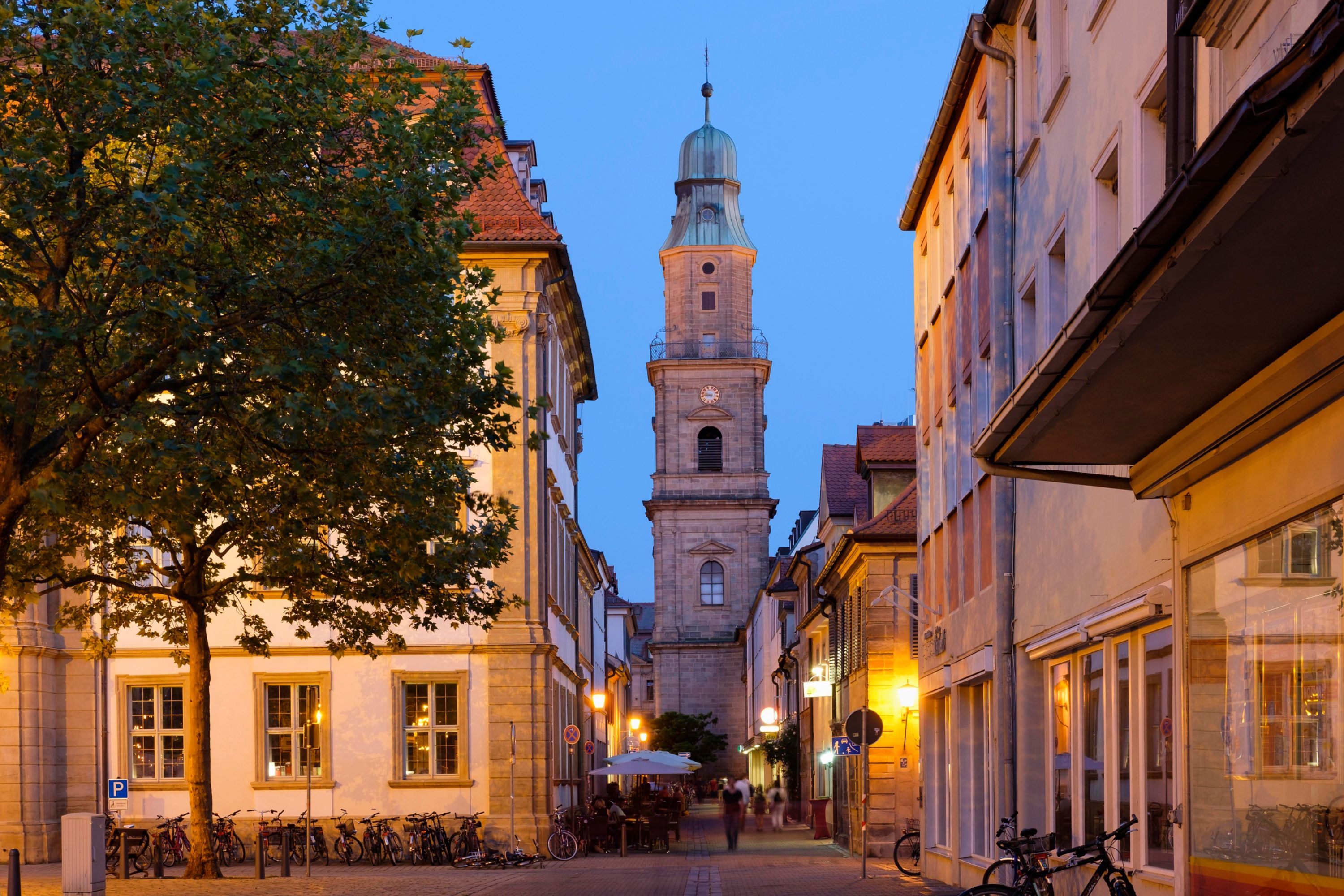 Evening Charm: Huguenot Church on Einhornstrasse, Erlangen
