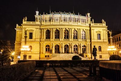 The colonnaded, neo-Renaissance Rudolfinum theatre in Prague
