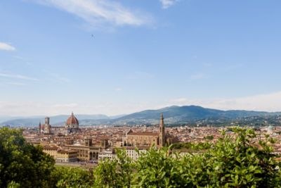 Blick auf Florenz vom Aussichtspunkt Piazzale Michelangelo aus