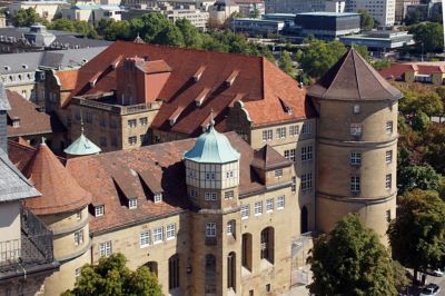 Das Alte Schloss in Stuttgart mit seinen charakteristischen Rundtürmen