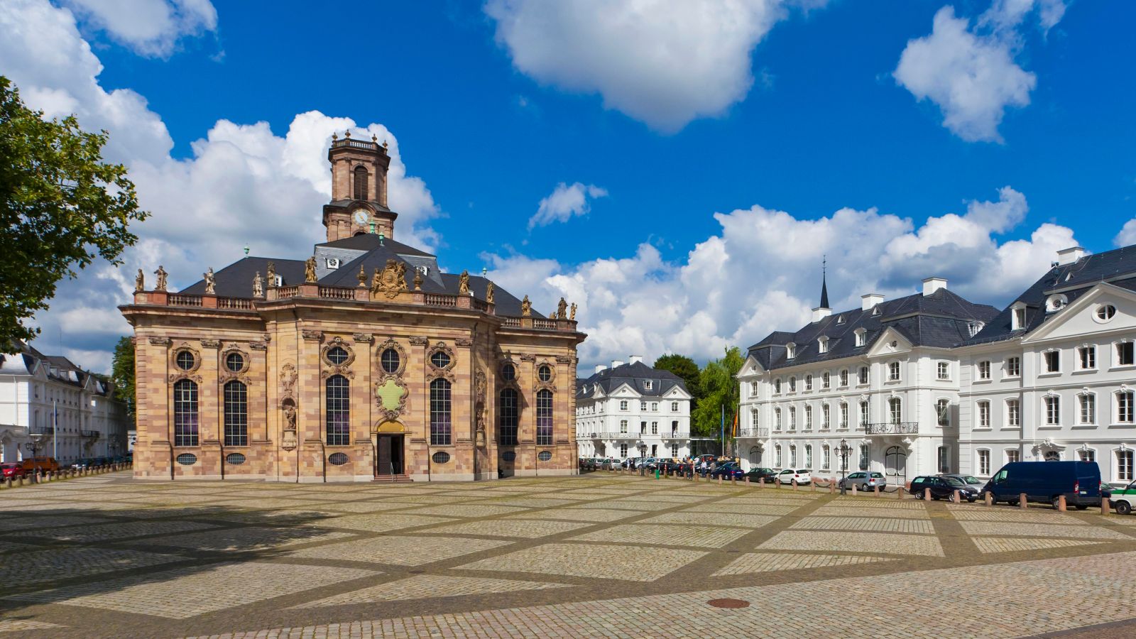 Ludwigskirche Church and Ludwigsplatz Square in Saarbruecken