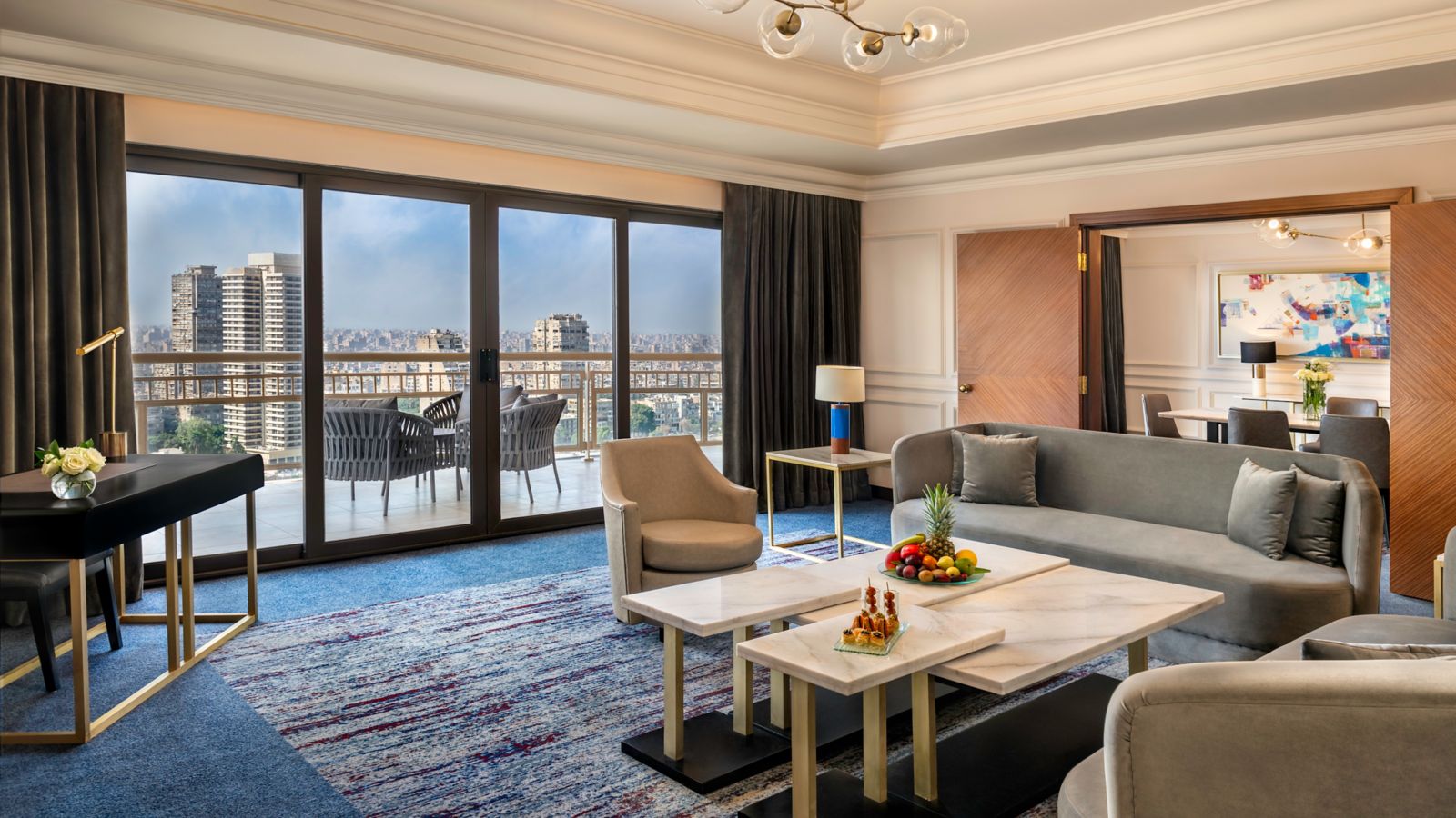 Luxury Hotel Suite with Panoramic City View