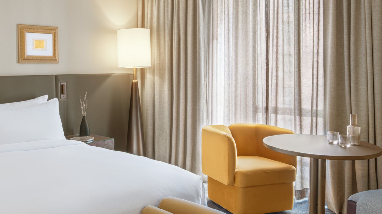 Inviting Hotel Room with Comfortable Furnishings