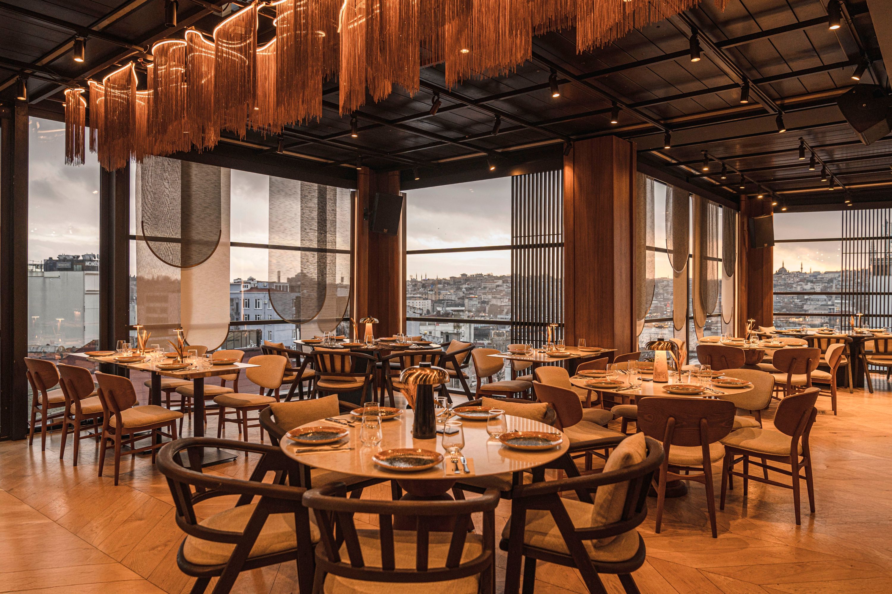 Upscale Restaurant with City View