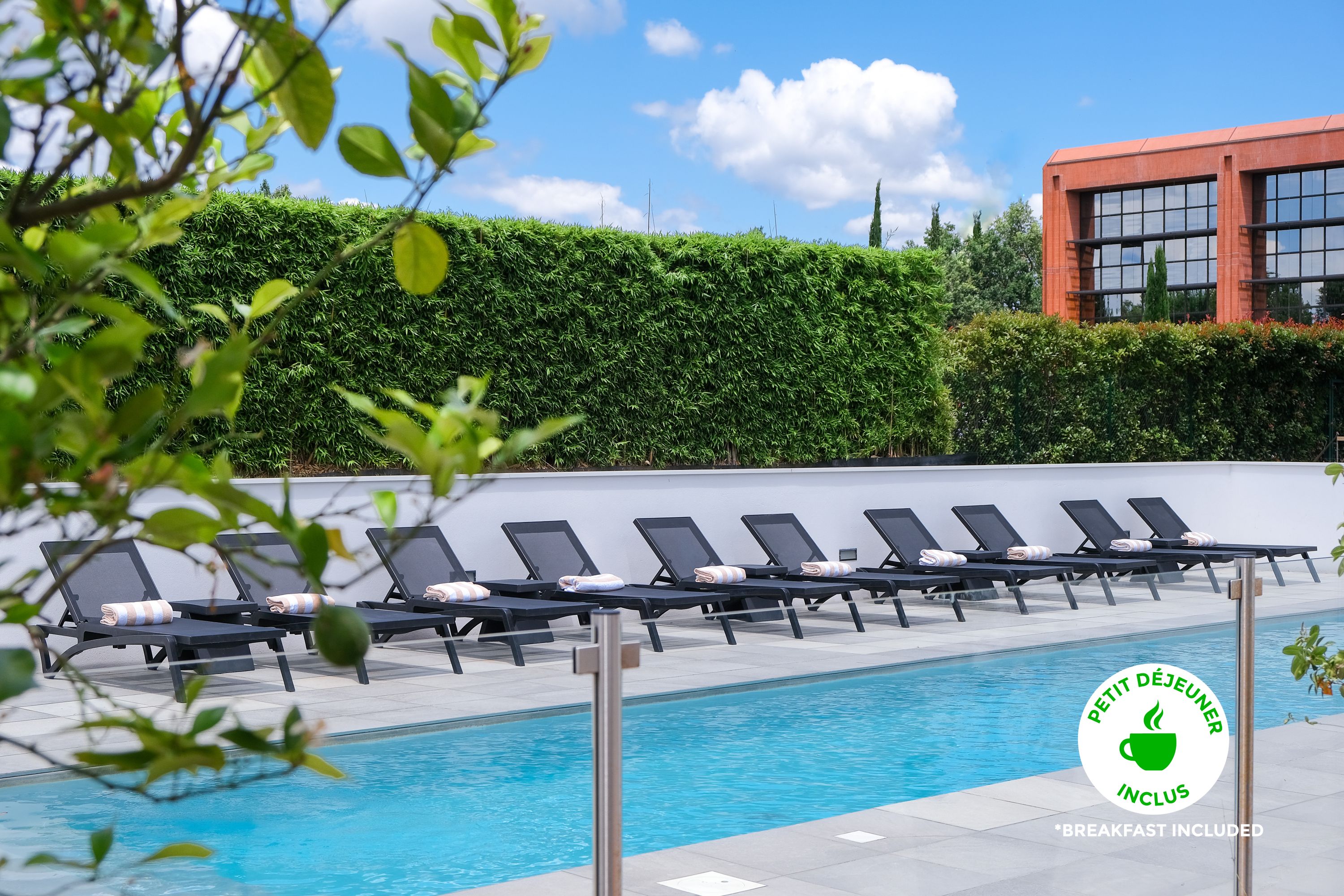 Hotel pool with breakfast included