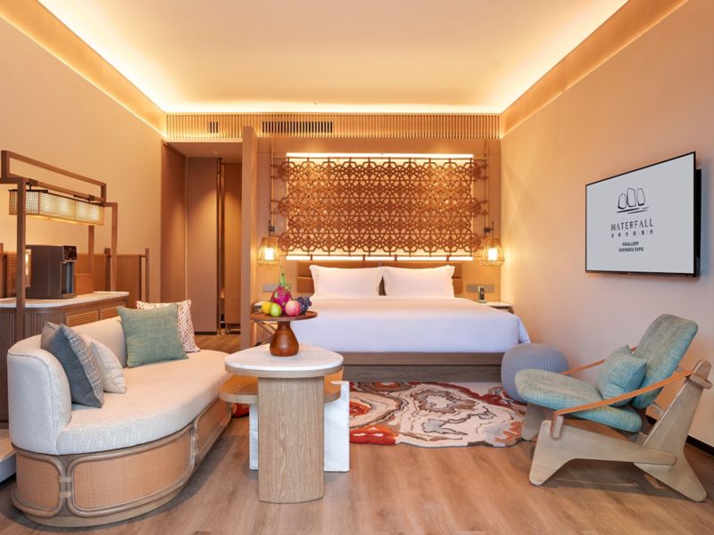 Inviting Hotel Room at the Waterfall Gallery, Chengdu