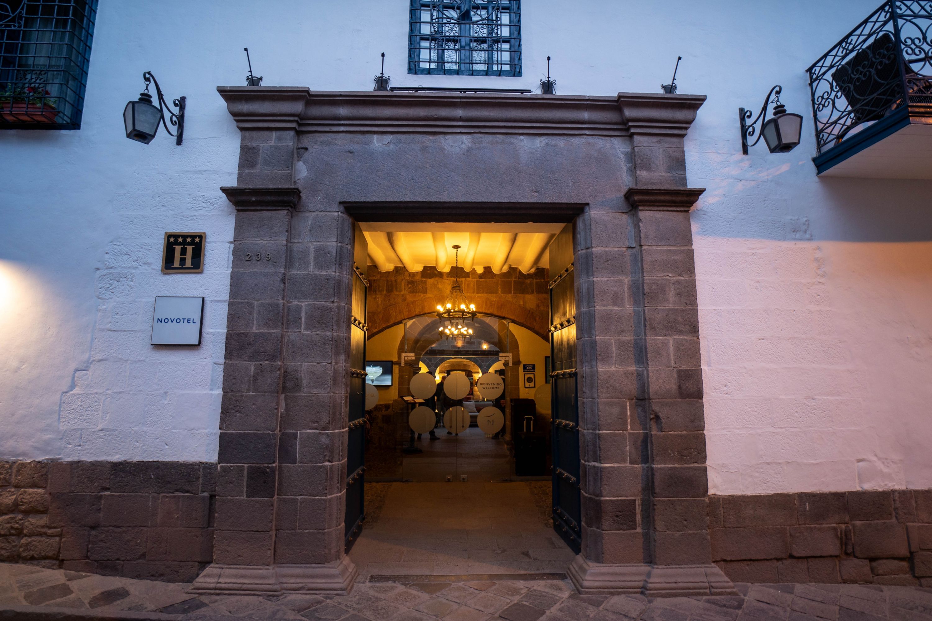 Novotel Hotel Entrance at Dusk