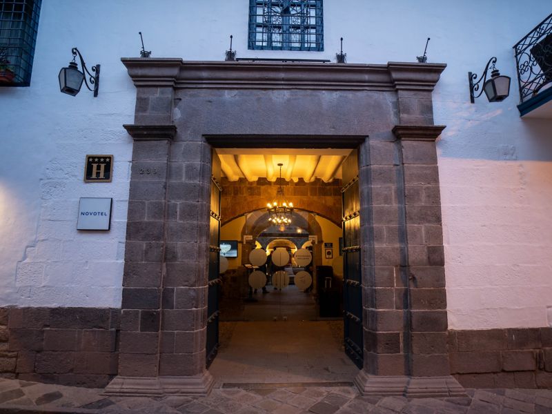Novotel Hotel Entrance at Dusk