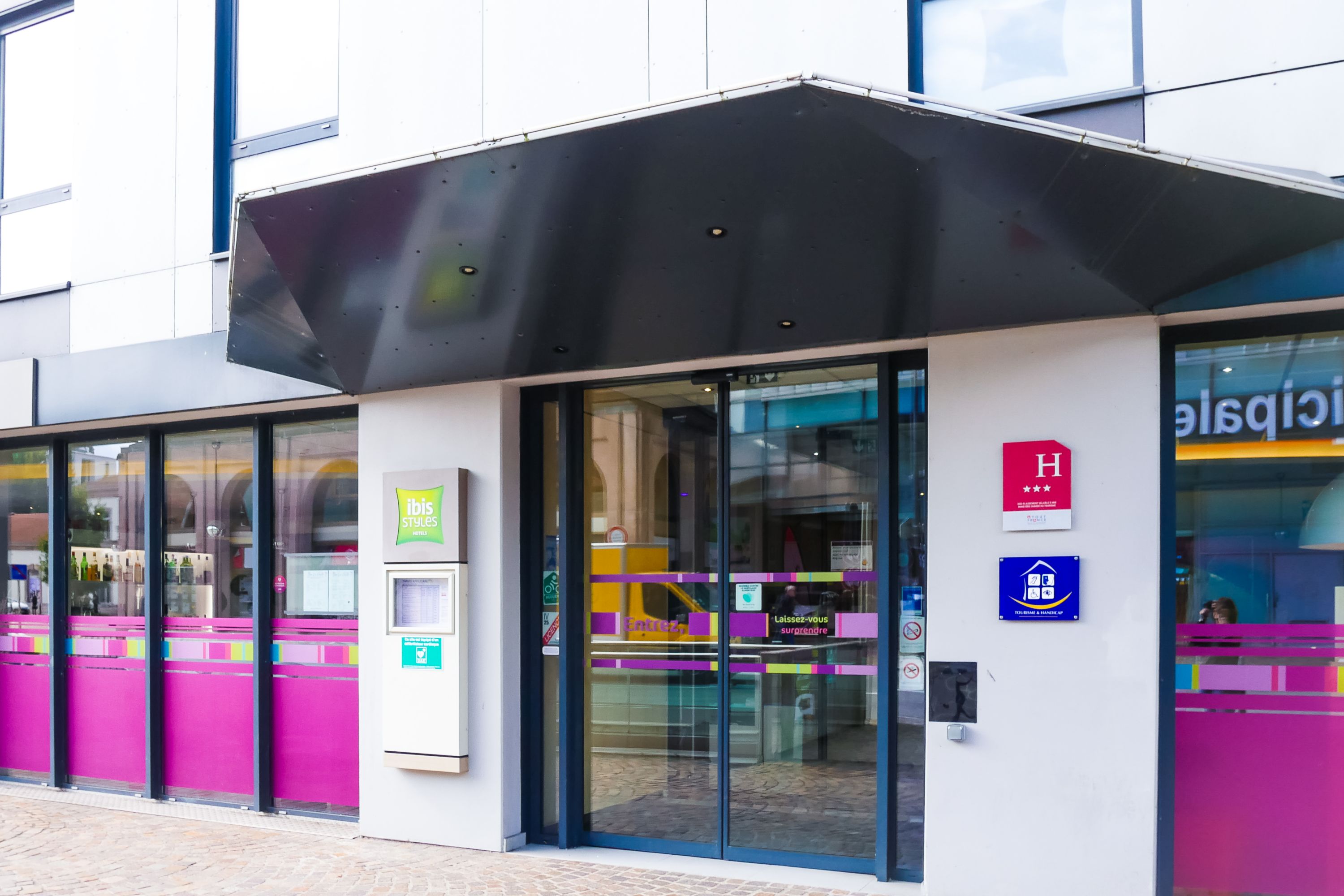 Modern Facade of ibis Styles Montbeliard Centre Velotte in France