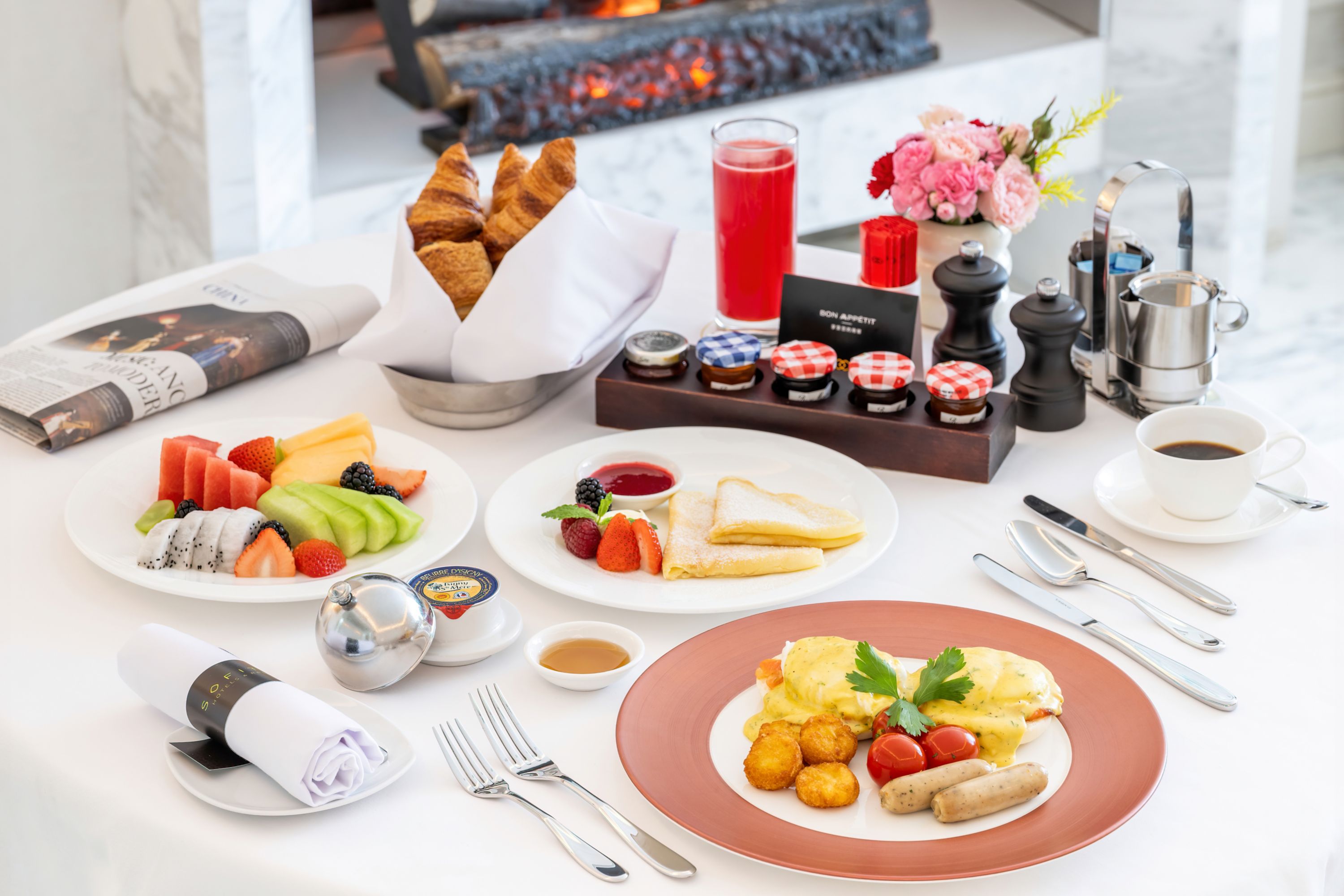 Luxurious Hotel Breakfast Spread