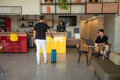 Arrival at ibis Hotel Reception