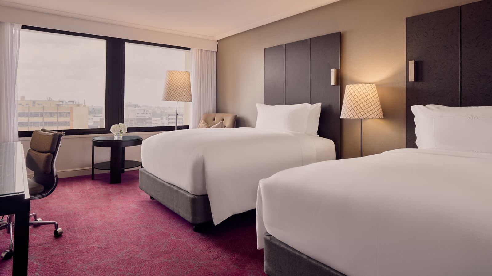 Twin Hotel Room with City View